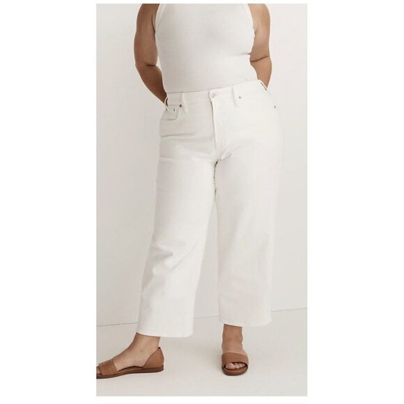 Madewell The Perfect Vintage Wide Leg Crop Jeans White Size 33 High Waist NWT Y1 - Picture 8 of 8
